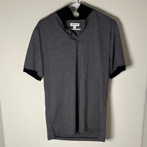 Nordstrom Men's Black and Gray Polo Shirt